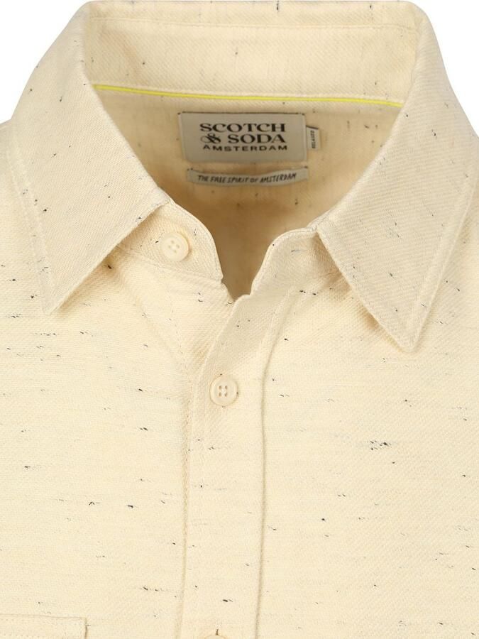 Scotch and Soda Melange Overshirt Beige - Foto 5