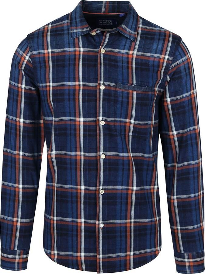 Scotch & Soda geruit slim fit overhemd indigo - Foto 2