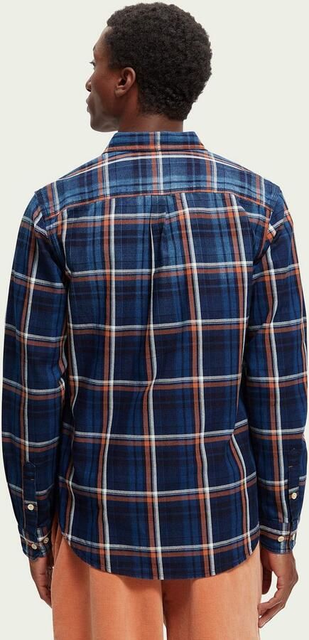 Scotch & Soda geruit slim fit overhemd indigo - Foto 6