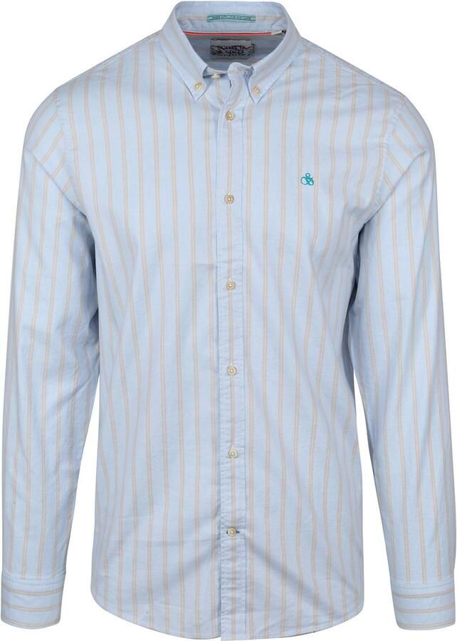 Scotch & Soda Scotch and Soda Overhemd Gestreept Lichtblauw Blauw Heren - Foto 1