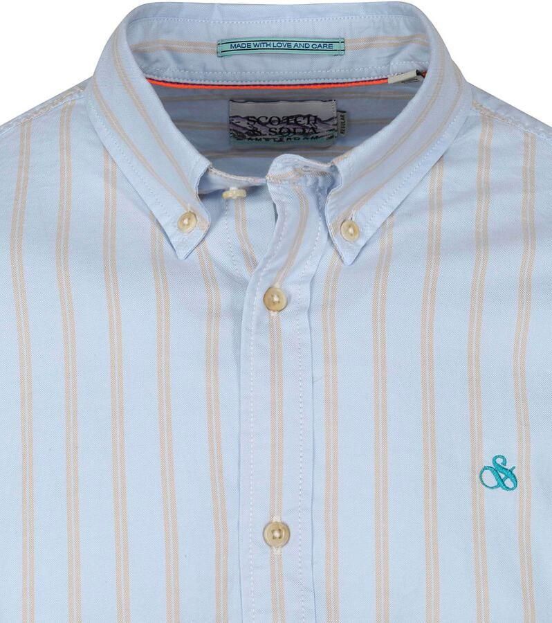Scotch & Soda Scotch and Soda Overhemd Gestreept Lichtblauw Blauw Heren - Foto 4