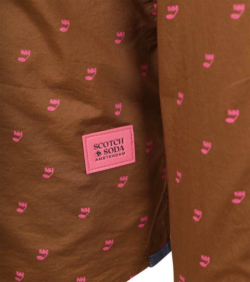 Scotch and Soda Overhemd Print Bruin