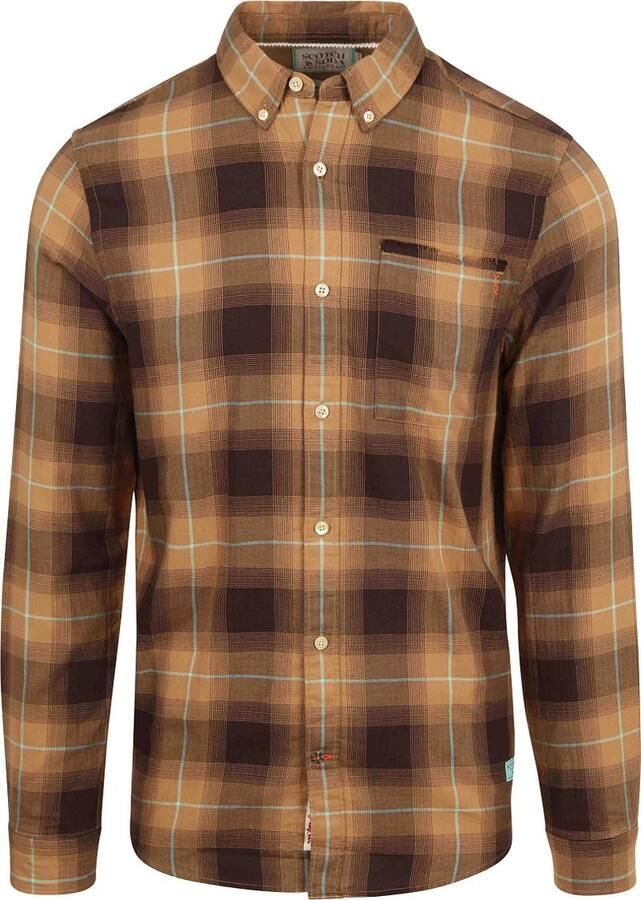 Scotch and Soda Overhemd Ruit Bruin