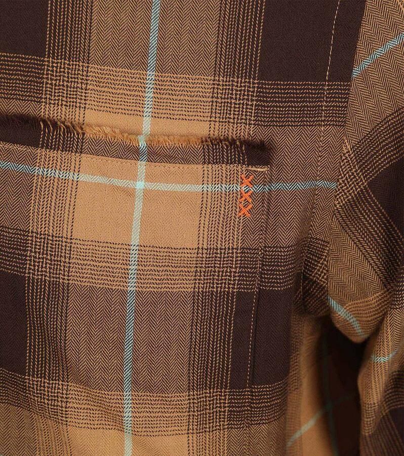 Scotch and Soda Overhemd Ruit Bruin - Foto 2
