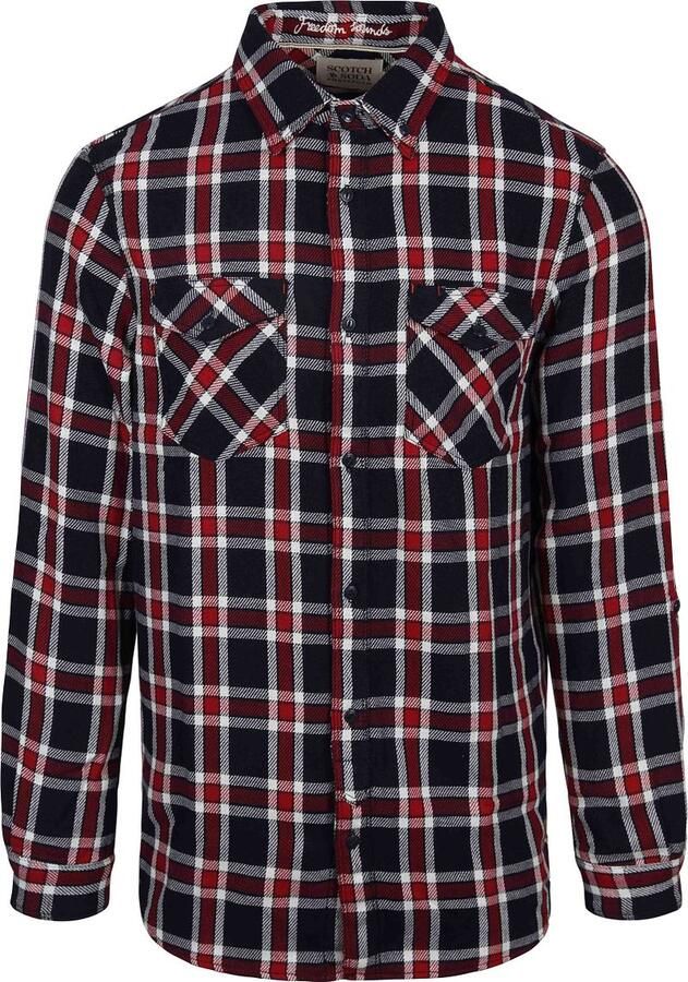 SCOTCH & SODA Heren Overhemden Archive Double Face Twill Check Donkerblauw - Foto 4