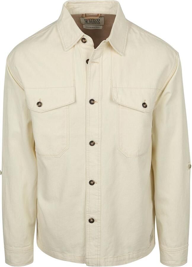 Scotch and Soda Overshirt Cotton Linen Ecru