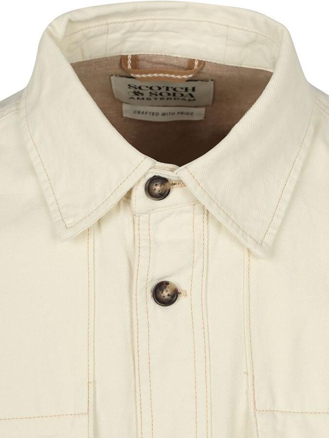 Scotch and Soda Overshirt Cotton Linen Ecru - Foto 3