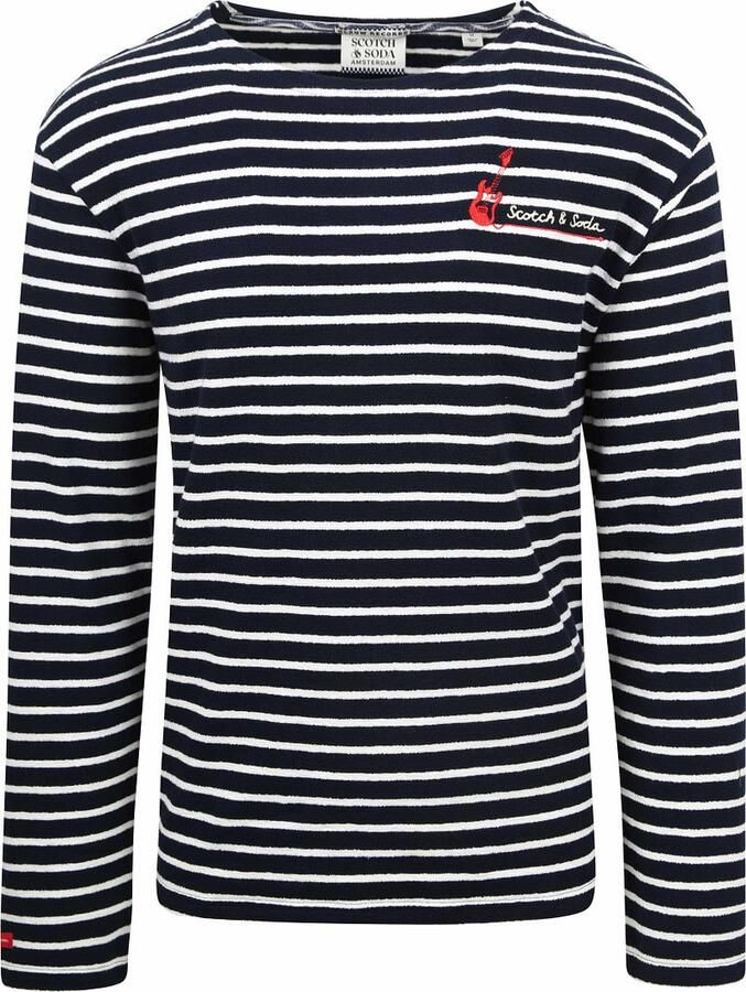 Scotch & Soda Sweater Scotch & Soda Pullover Bandana Donkerblauw Gestreept - Foto 3