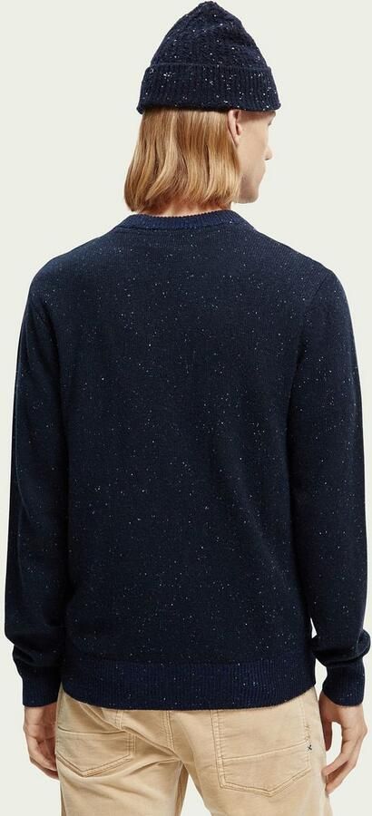 Scotch & Soda Scotch and Soda Pullover Mix Wol Gespikkeld Donkerblauw Blauw Heren
