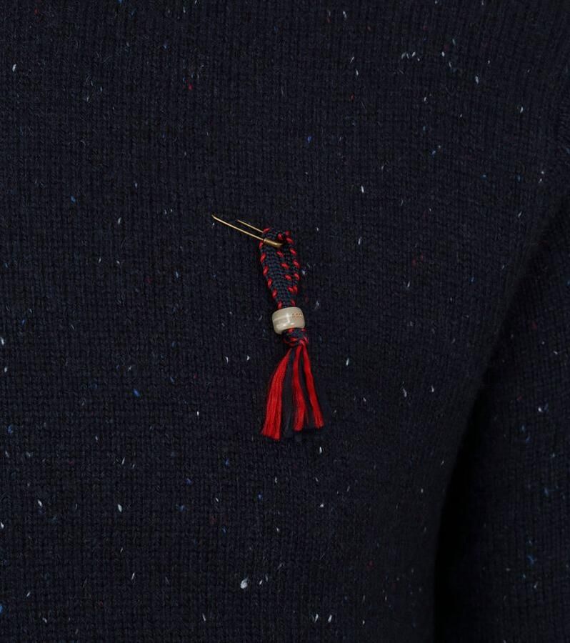 Scotch & Soda Scotch and Soda Pullover Mix Wol Gespikkeld Donkerblauw Blauw Heren - Foto 3