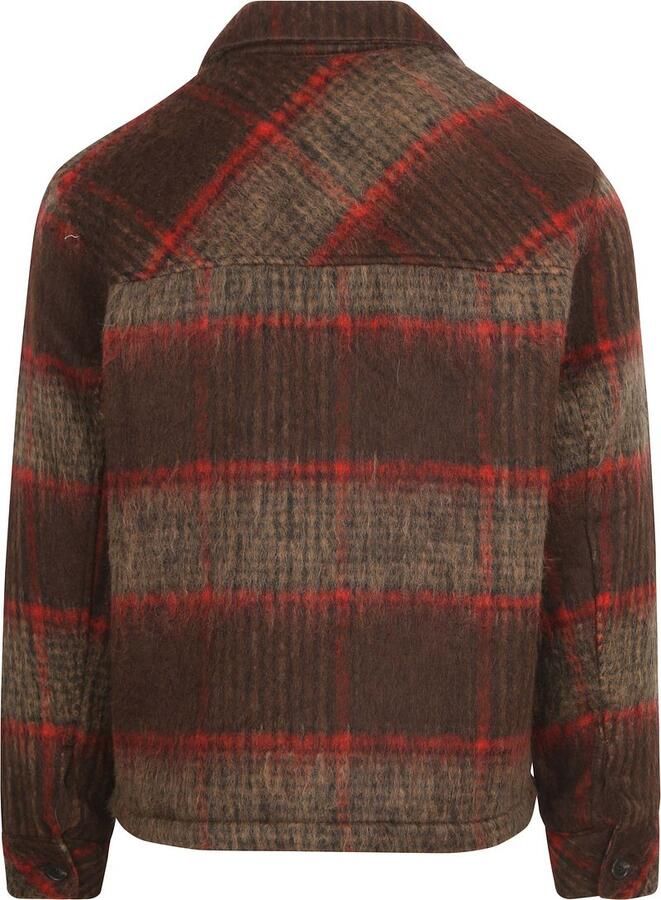 Scotch & Soda Sweater Scotch & Soda Scotch Soda Overshirt Brushed Wool Ruiten Bruin