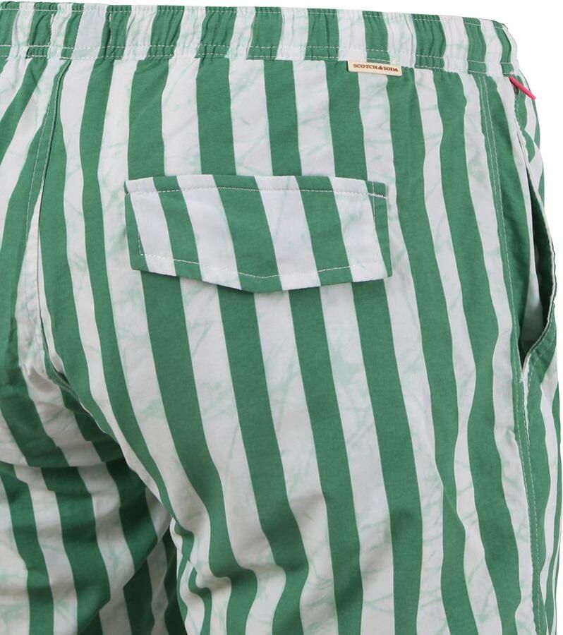 SCOTCH & SODA Heren Zwembroeken Mid Length Batik Stripe Printed Swimshort Groen - Foto 4