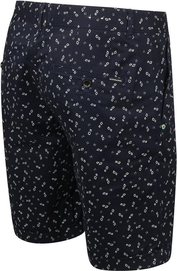 SCOTCH & SODA Heren Broeken Stuart Printed Pima Cotton Short Donkerblauw - Foto 2