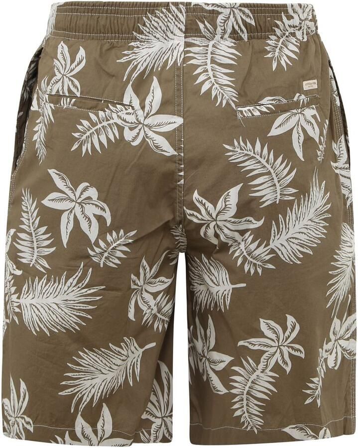 SCOTCH & SODA Heren Broeken Seasonal Relaxed Straight Printed Poplin Bermuda Khaki