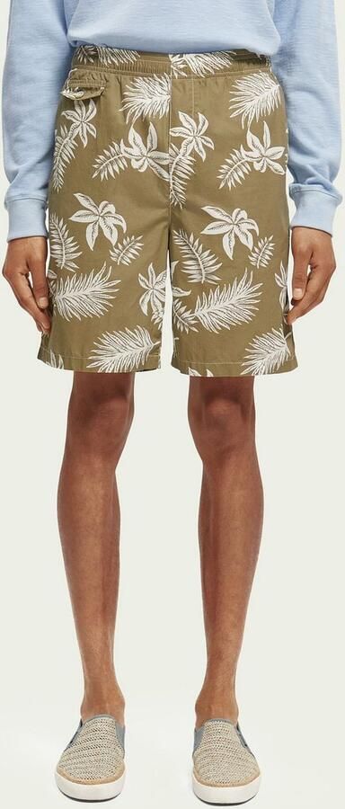 SCOTCH & SODA Heren Broeken Seasonal Relaxed Straight Printed Poplin Bermuda Khaki - Foto 7