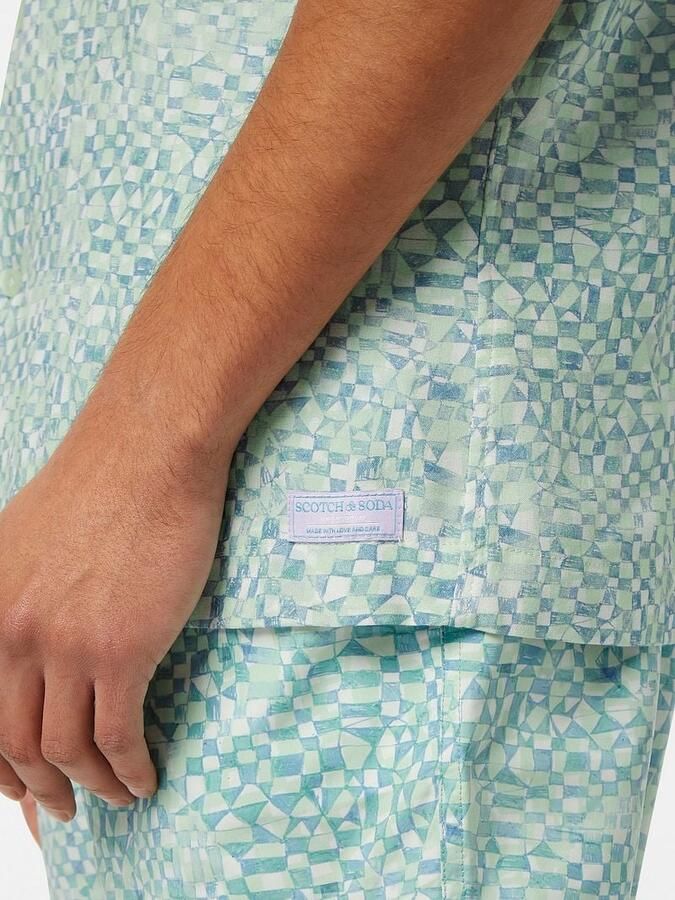 Scotch & Soda Overhemd Lange Mouw Scotch & Soda Shortsleeve Overhemd Print Lichtgroen - Foto 4