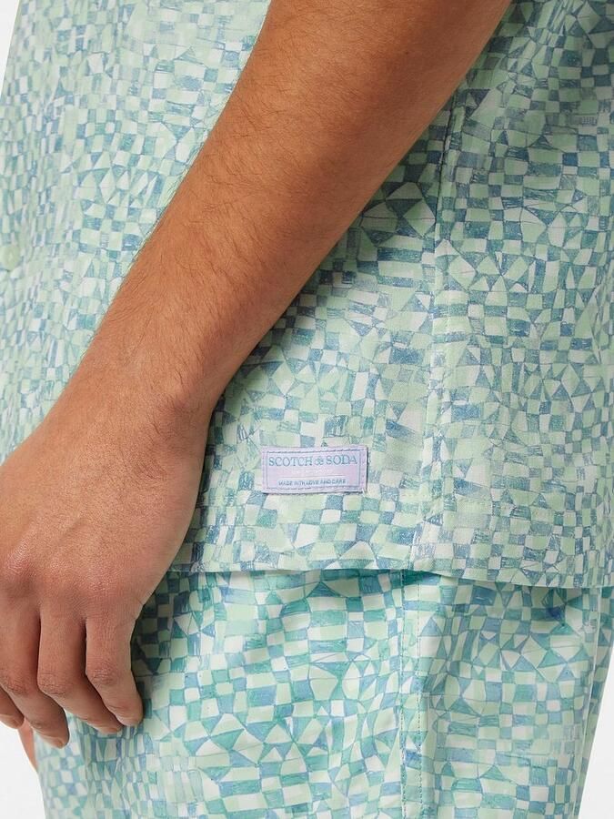 Scotch & Soda Overhemd Lange Mouw Scotch & Soda Shortsleeve Overhemd Print Lichtgroen - Foto 5