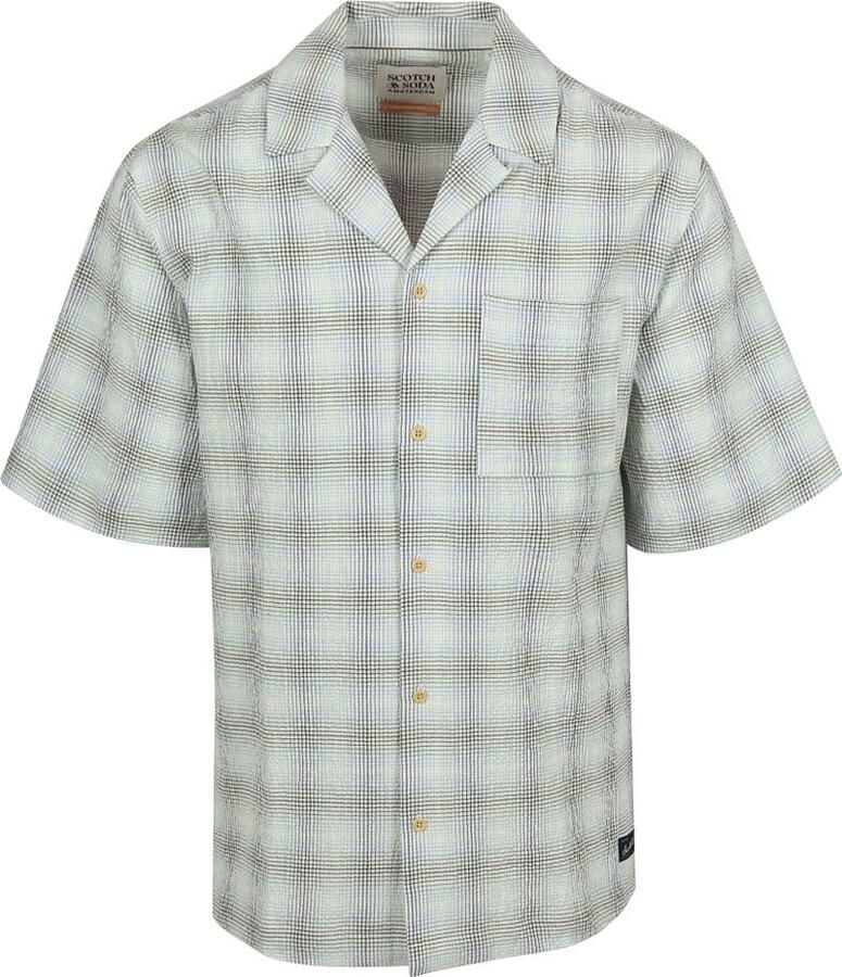 Scotch and Soda Shortsleeve Overhemd Seersucker Ruit Multicolor