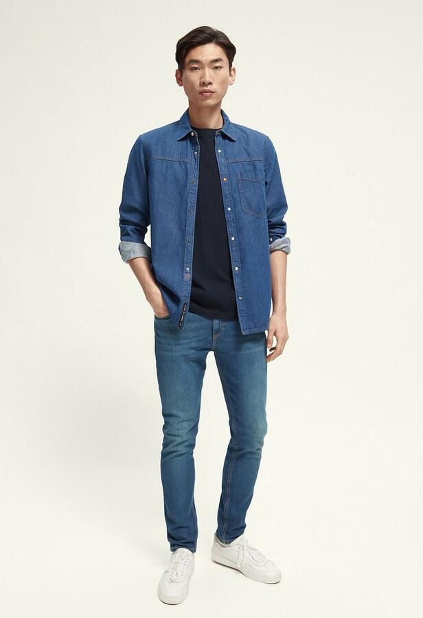 Scotch & Soda Blauwe Skinny Jeans Amsterdam Blue Collectie Blauw Heren - Foto 7
