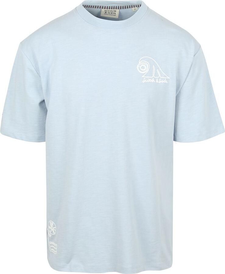 Scotch and Soda Slub Embroidery T-shirt Blue