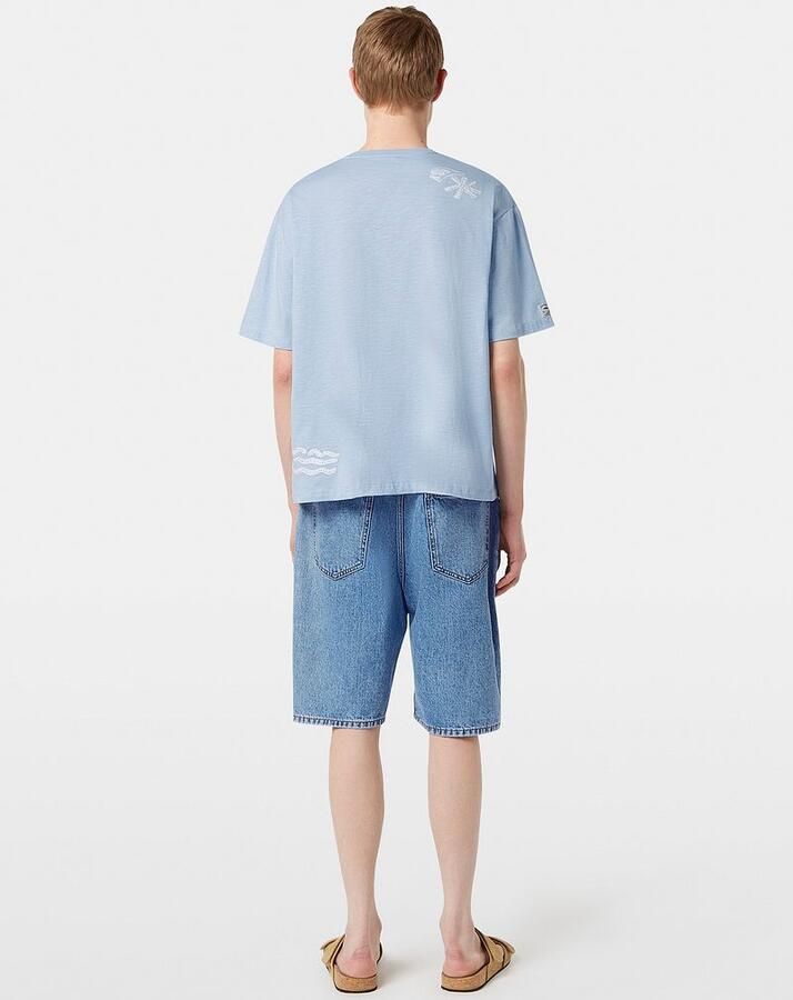 Scotch and Soda Slub Embroidery T-shirt Blue - Foto 3