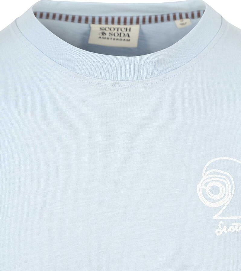 Scotch and Soda Slub Embroidery T-shirt Blue - Foto 2