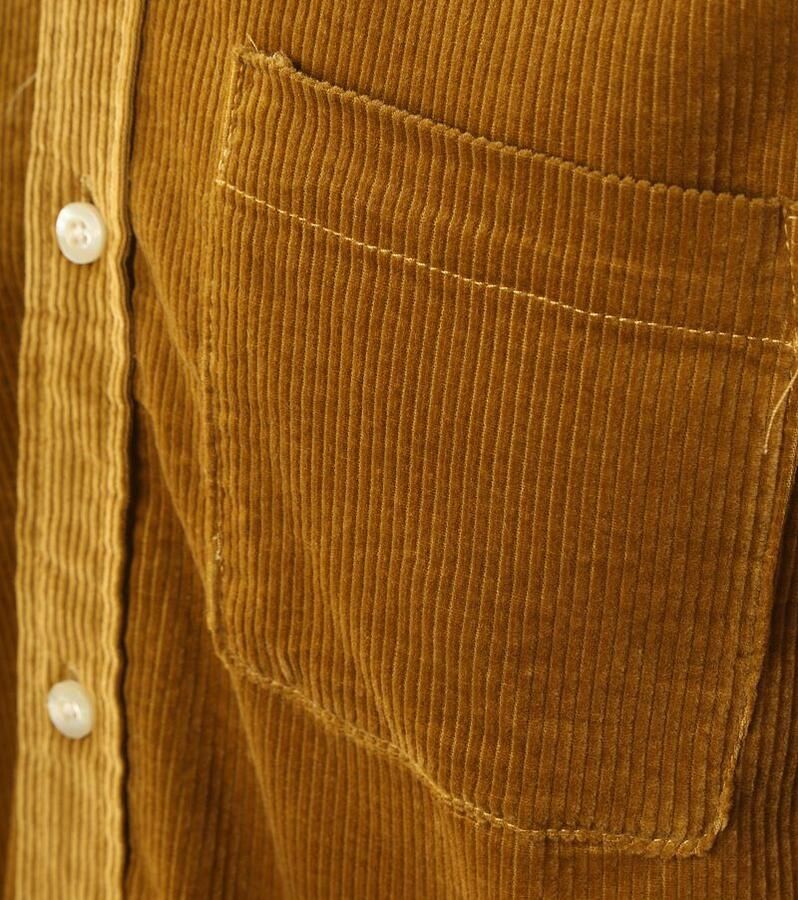 Scotch and Soda Solid Corduroy Overhemd Okergeel - Foto 2