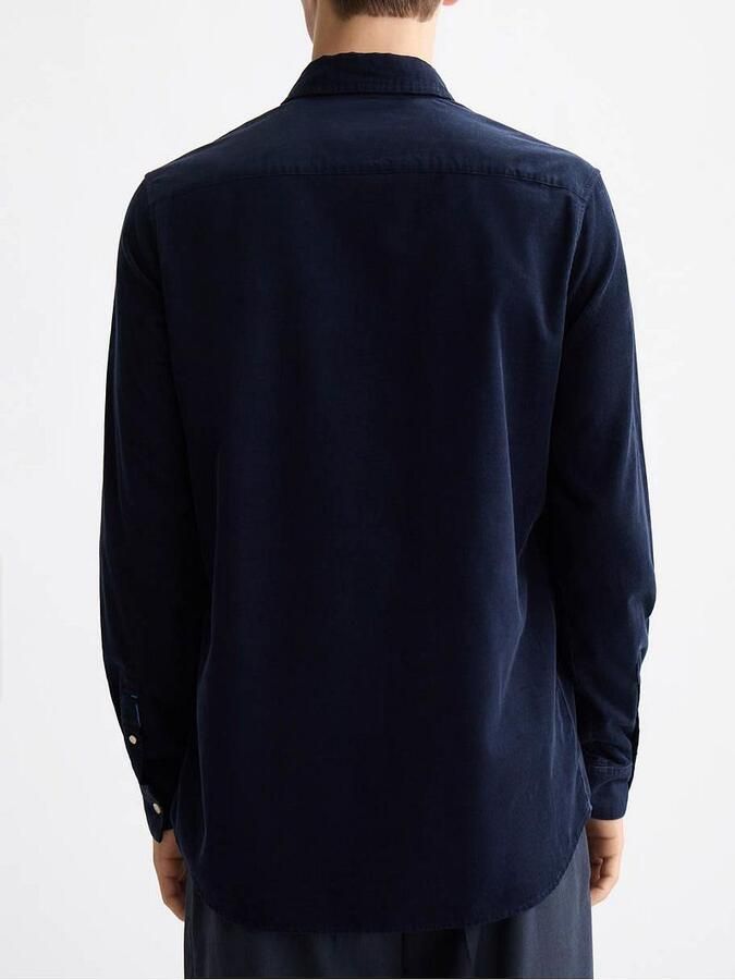 Scotch and Soda Solid Corduroy Overhemd Zwart - Foto 3
