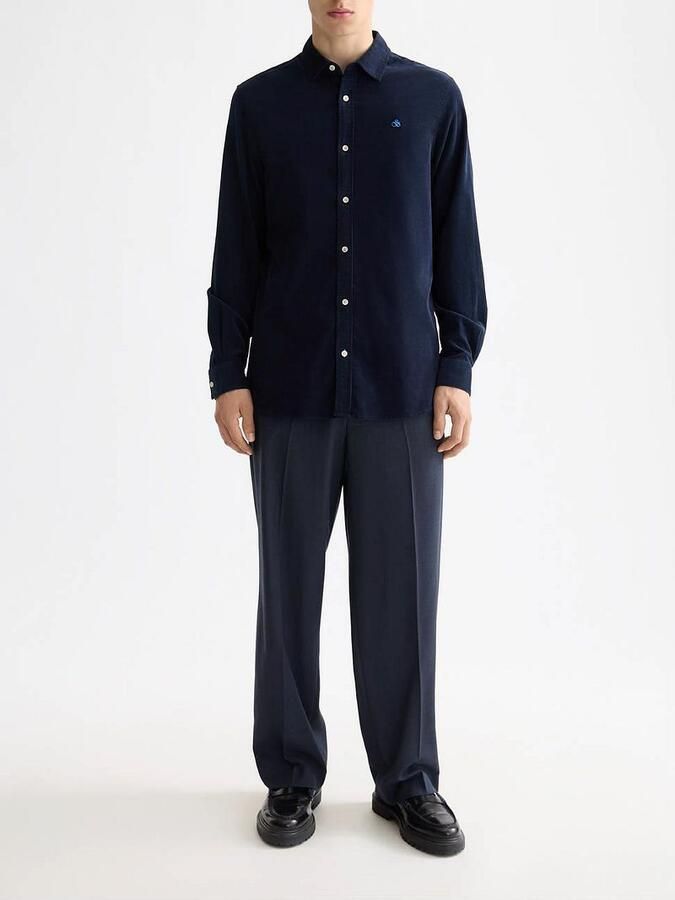 Scotch and Soda Solid Corduroy Overhemd Zwart - Foto 4