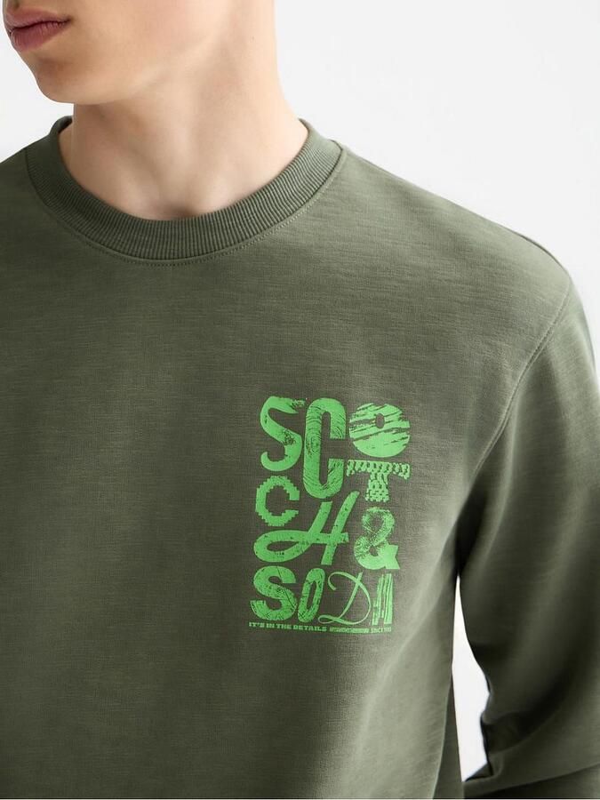 Scotch & Soda Sweaters Scotch & Soda Sweater Logo Olijfgroen - Foto 8