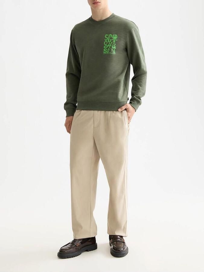 Scotch & Soda Sweaters Scotch & Soda Sweater Logo Olijfgroen - Foto 6