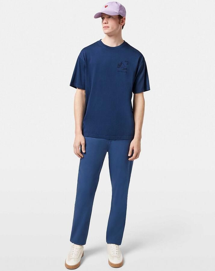 Scotch & Soda T-shirt met Artwork en Korte Mouw Blue Heren