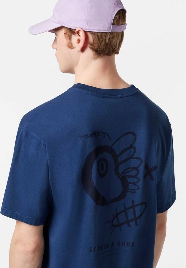 Scotch & Soda T-shirt met Artwork en Korte Mouw Blue Heren - Foto 4
