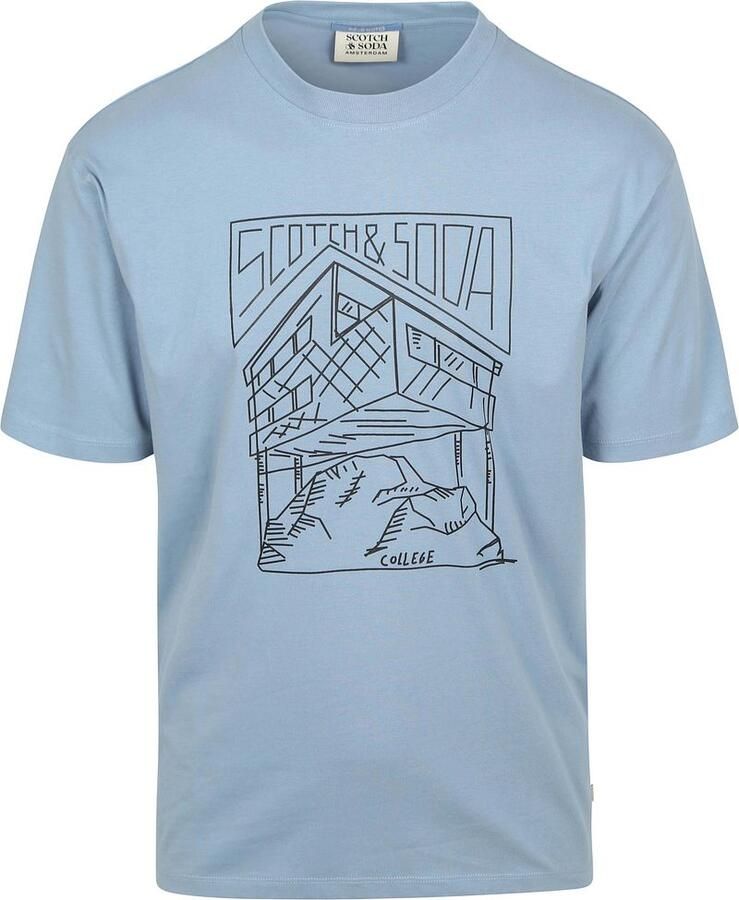Scotch & Soda T-shirt Korte Mouw Scotch & Soda T-shirt Print Blauw - Foto 2