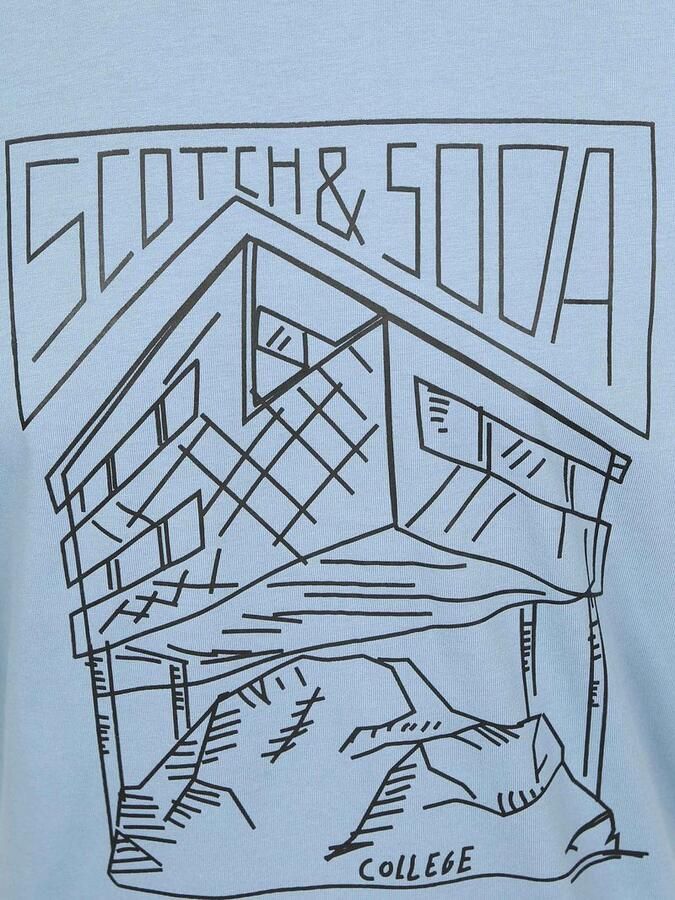 Scotch & Soda T-shirt Korte Mouw Scotch & Soda T-shirt Print Blauw