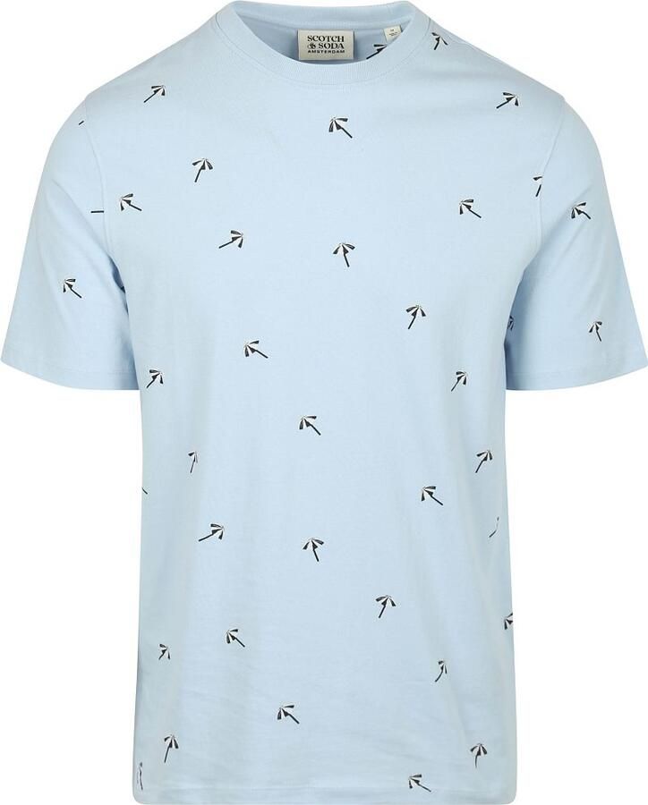 Scotch & Soda T-shirt Scotch & Soda T-shirt Print Lichtblauw - Foto 4