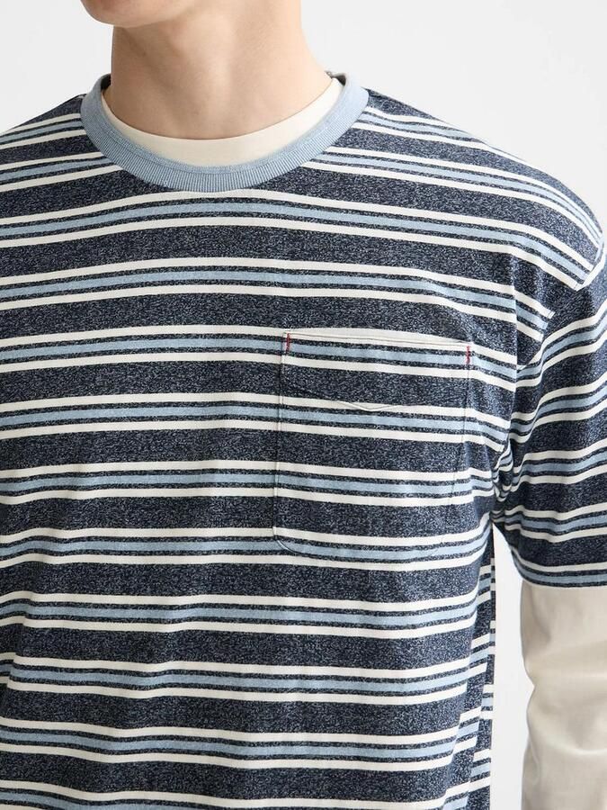Scotch and Soda T-shirt Streep Blauw - Foto 4