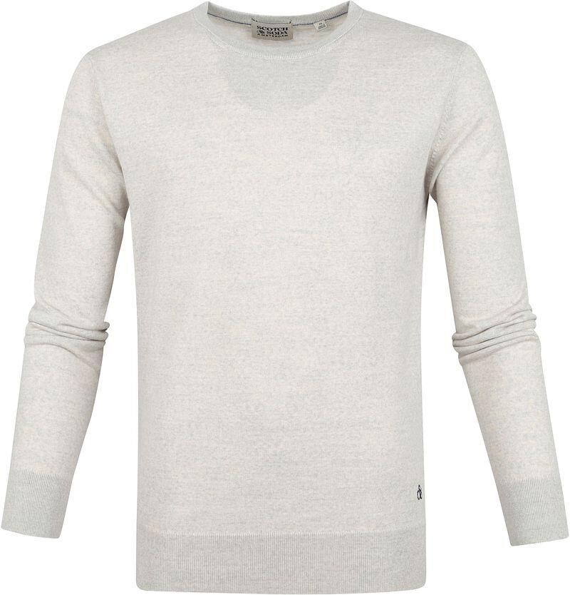 Scotch & Soda fijngebreide trui van merinowol grey melange