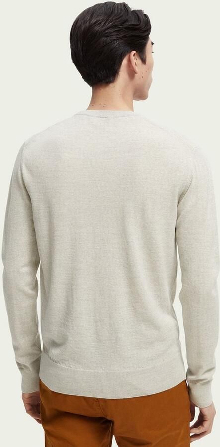 Scotch & Soda fijngebreide trui van merinowol grey melange - Foto 4