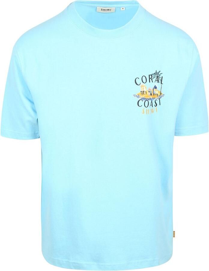 Shiwi T-Shirt Finn Coral Coast Backprint Lichtblauw