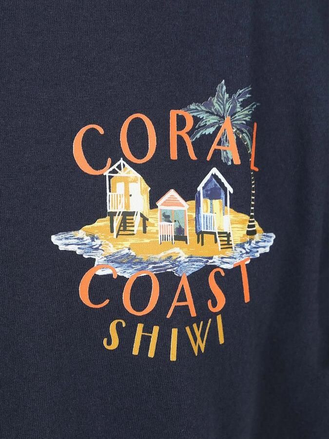 SHIWI Heren Polo's & T-shirts Men Finn Relaxed T-shirt Coral Coast Donkerblauw - Foto 5