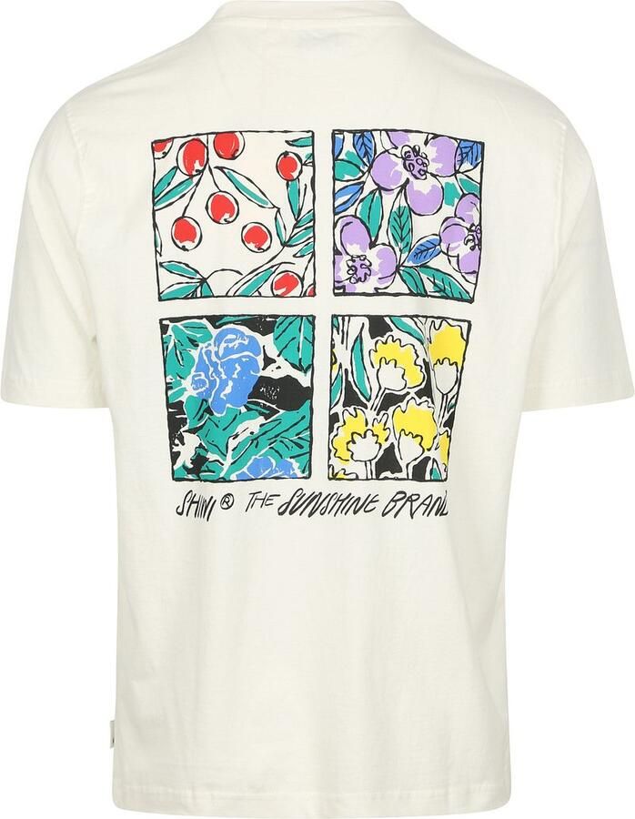Shiwi T-Shirt Finn Sketched Flowers Off White - Foto 2