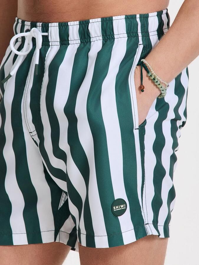 SHIWI Heren Zwembroeken Swimshort Broad Stripe Groen - Foto 8
