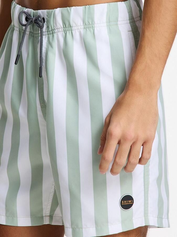 SHIWI Heren Zwembroeken Men Swimshort Broad Stripe Groen - Foto 7