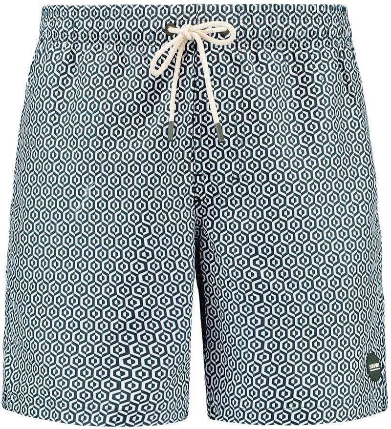 SHIWI Heren Zwembroeken Men Mike Swim Shorts 7 Inch Geo Tile Groen - Foto 9