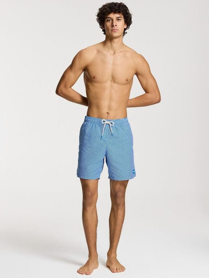 SHIWI Heren Zwembroeken Men Mike Swim Shorts 7 Inch Geo Tile Blauw - Foto 6