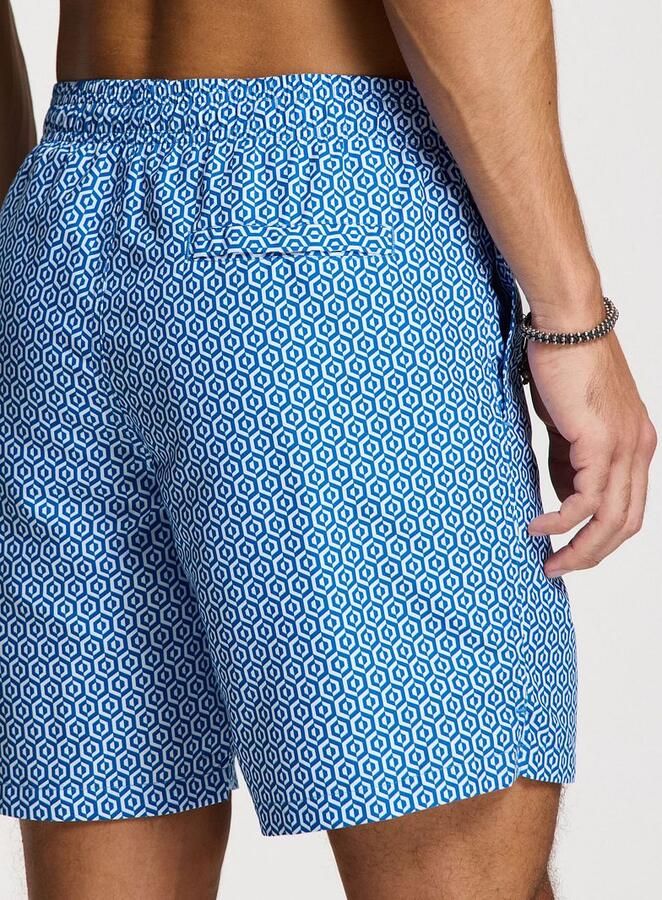 SHIWI Heren Zwembroeken Men Mike Swim Shorts 7 Inch Geo Tile Blauw - Foto 9