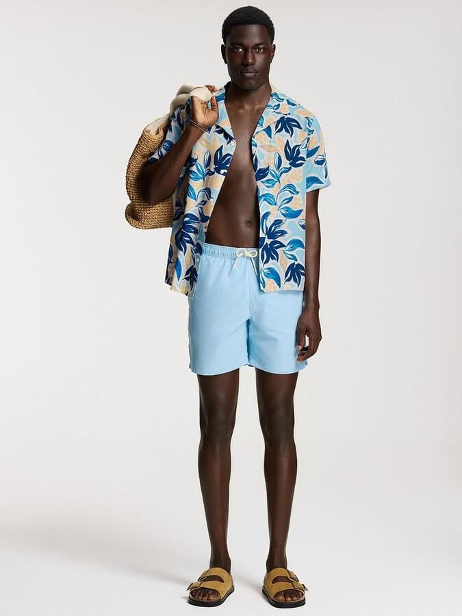 SHIWI Heren Zwembroeken Men Mike Swim Shorts 7 Inch Solid Lichtblauw - Foto 5