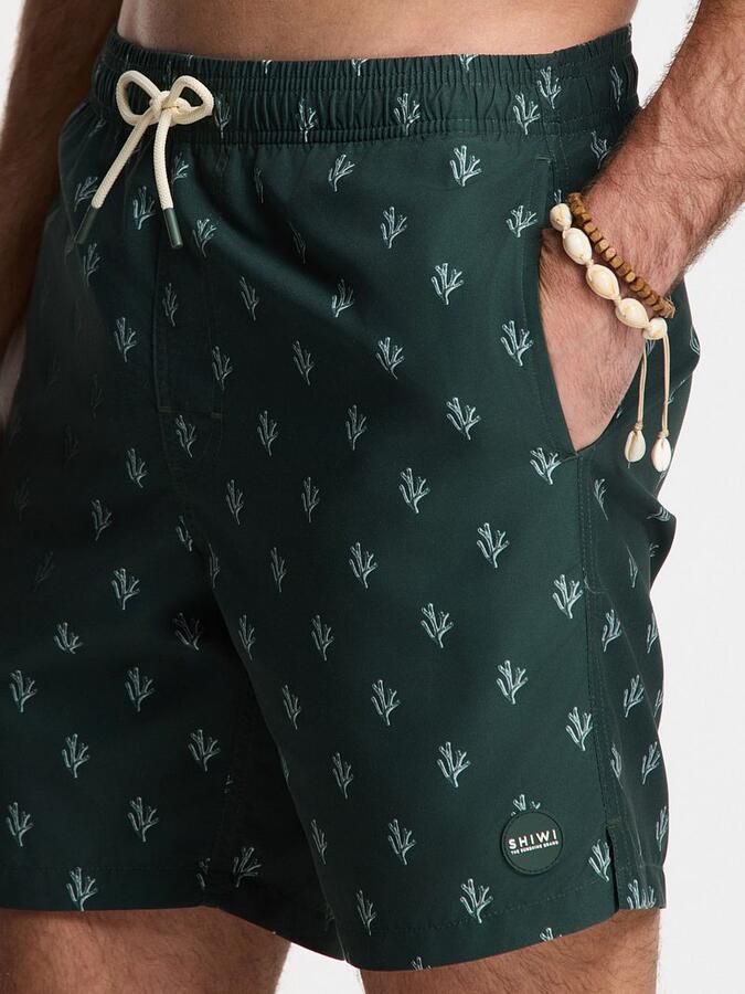 SHIWI Heren Zwembroeken Men Mike Swim Shorts 7 Inch Sketched Coral Groen - Foto 8