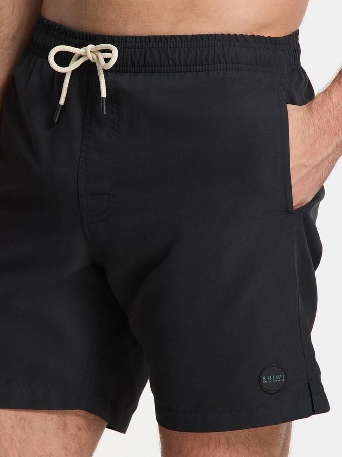 SHIWI Heren Zwembroeken Men Mike Swim Shorts 7 Inch Solid Zwart - Foto 6